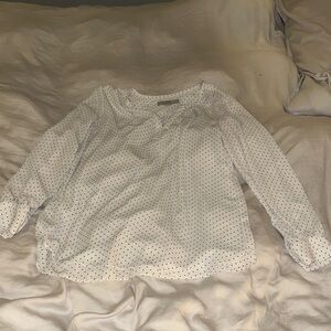 LOFT White Polka Dot Blouse